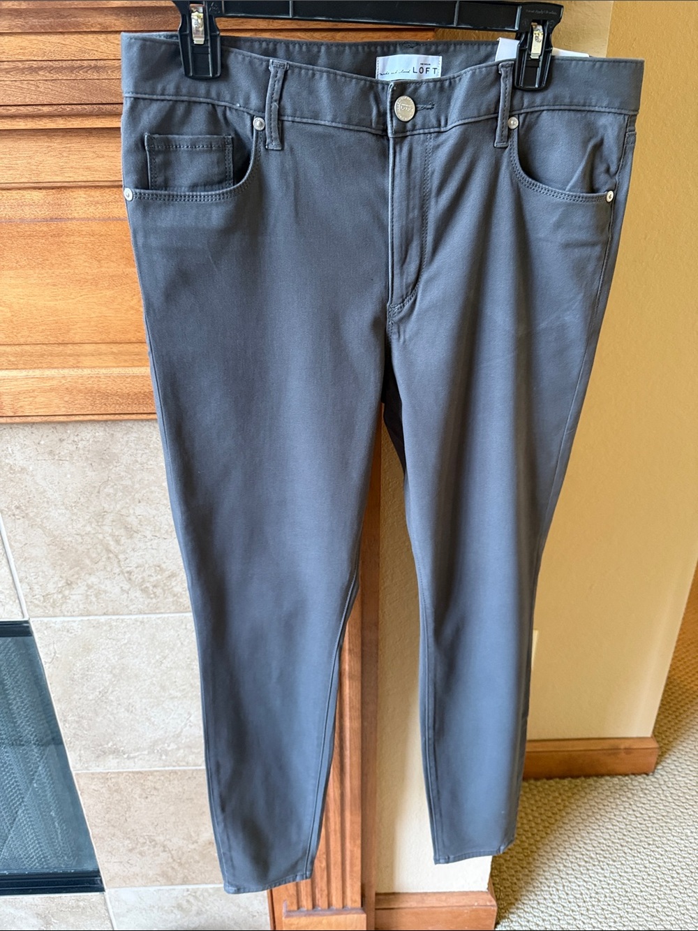 LOFT Charcoal Slim Ankle Pants